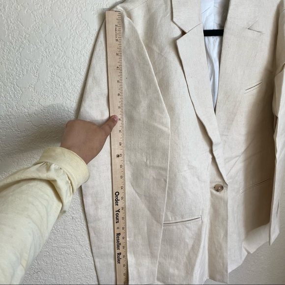 Rachael Wang Oversized oatmeal blazer neutral NWOT size Large - Picture 8 of 12